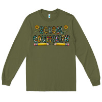 Army Green school counselor Long Sleeve Tee - CowhideDigitalArt