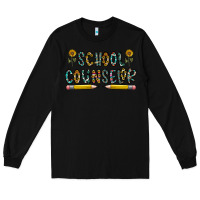 Black school counselor Long Sleeve Tee - CowhideDigitalArt