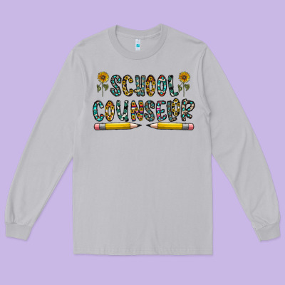 School Counselor Long Sleeve Tee Designed By Cowhidedigitalart