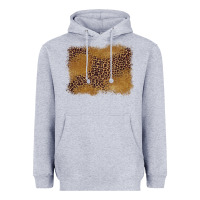 Heather Grey leopard background Heavyweight Hoodie - BarkalooDesign