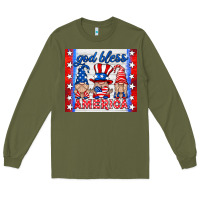 Army Green god bless America gnomes Long Sleeve Tee - HRA Design Shop