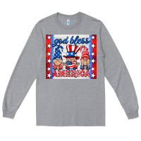 Heather Grey god bless America gnomes Long Sleeve Tee - HRA Design Shop
