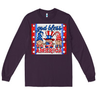 Plum god bless America gnomes Long Sleeve Tee - HRA Design Shop