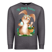 Charcoal Heather Babies First Easter Boys Premium Sweatshirt - Jasminsmagicworld