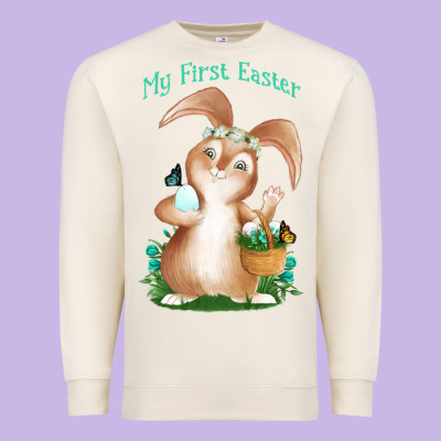 Babies First Easter Boys Premium Sweatshirt Designed By Jasminsmagicworld