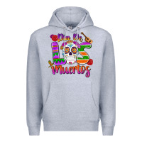 Heather Grey dia de los muertos Premium Hoodie - MaliasSmallBusiness