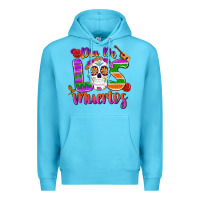 Ocean Blue dia de los muertos Premium Hoodie - MaliasSmallBusiness