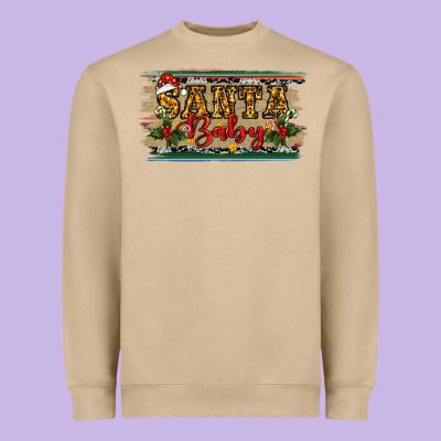 Heavyweight Sweatshirt Santa Baby Western Christmas