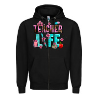 Black teacher life Zipper Hoodie - AdoDesignShop