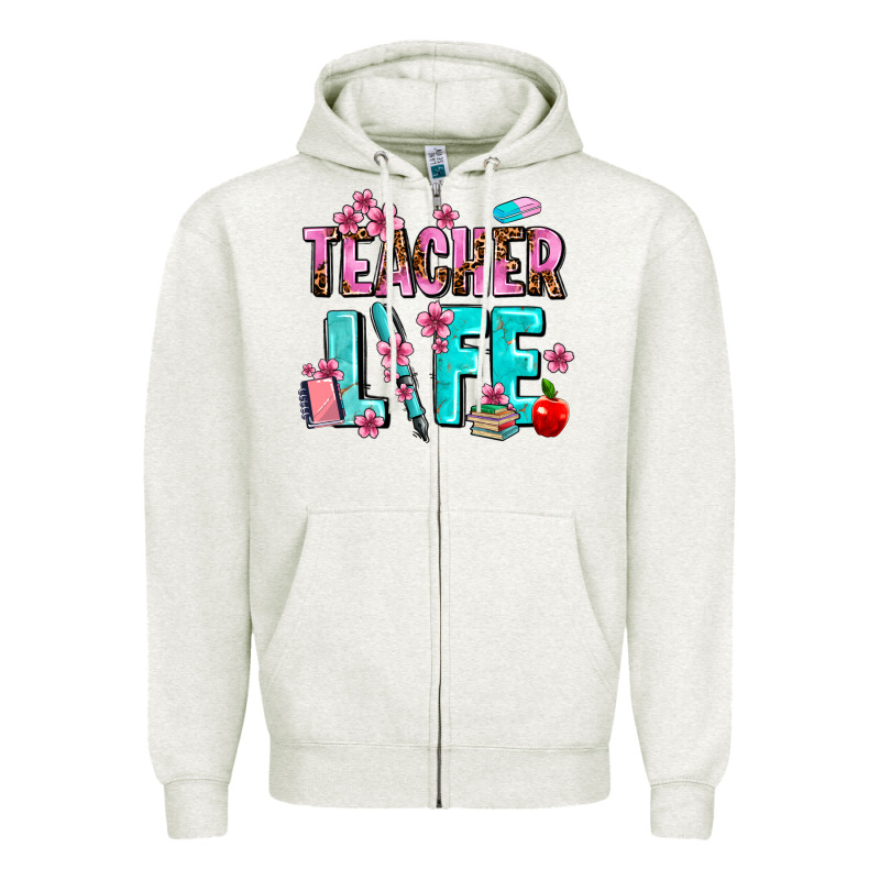 Teacher Life Zipper Hoodie by AdoDesignShop | Teevron