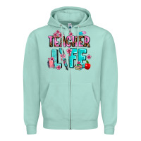 Seafoam teacher life Zipper Hoodie - AdoDesignShop