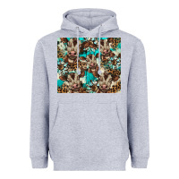 Heather Grey western cowhide sunflower baby cow Heavyweight Hoodie - BarkalooDesign