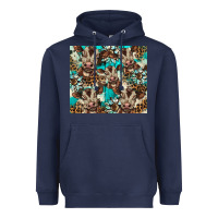 Navy western cowhide sunflower baby cow Heavyweight Hoodie - BarkalooDesign