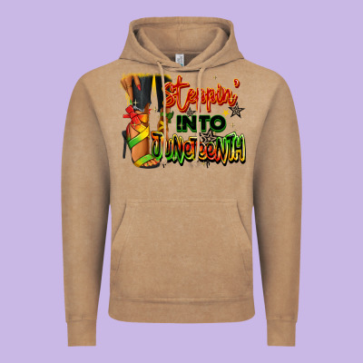 Vintage Hoodie Steppin' into Juneteenth black fashion girl