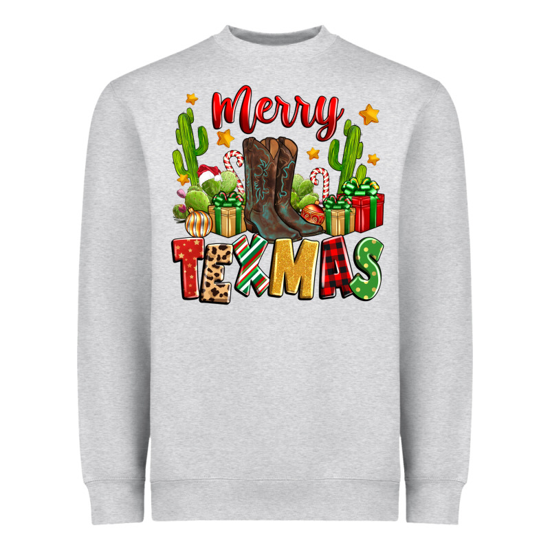 Merry Texmas Heavyweight Sweatshirt by Zillion Design Studio | Teevron