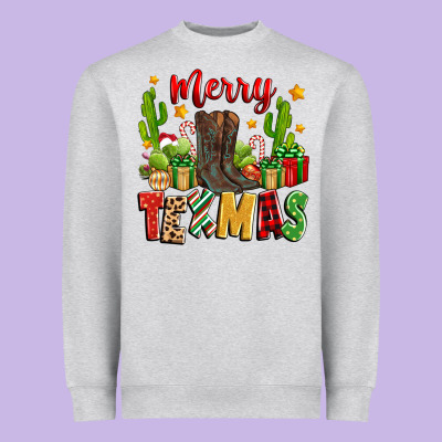 Merry Texmas Heavyweight Sweatshirt Designed By Zillion Design Studio