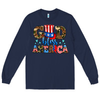 Navy god bless america Long Sleeve Tee - AdoDesignShop