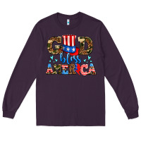 Plum god bless america Long Sleeve Tee - AdoDesignShop