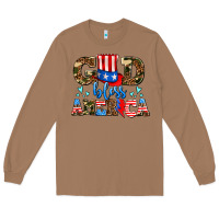 Toasted Coconut god bless america Long Sleeve Tee - AdoDesignShop