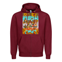 Burgundy Fall gnomes Zipper Hoodie - Artiststas