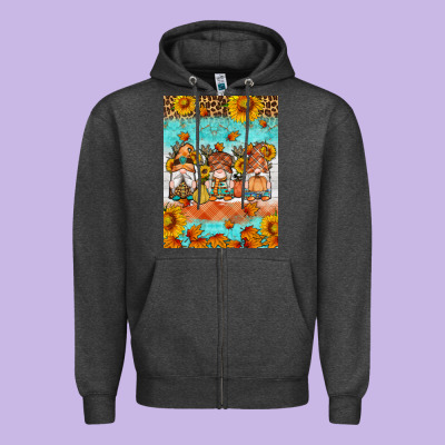 Fall Gnomes Zipper Hoodie Designed By Artiststas
