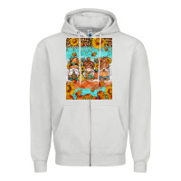 Dove Grey Fall gnomes Zipper Hoodie - Artiststas