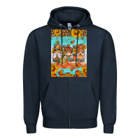 Navy Fall gnomes Zipper Hoodie - Artiststas