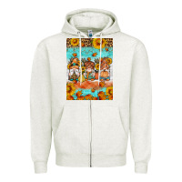 Oatmeal Heather Fall gnomes Zipper Hoodie - Artiststas