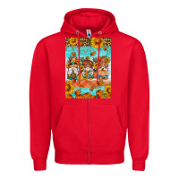Red Fall gnomes Zipper Hoodie - Artiststas