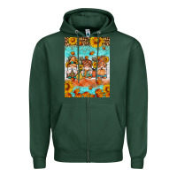 Sports Green Fall gnomes Zipper Hoodie - Artiststas