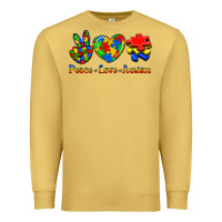 Antique Gold Peace Love Autism Premium Sweatshirt - Jasminsmagicworld