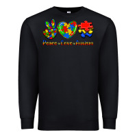 Black Peace Love Autism Premium Sweatshirt - Jasminsmagicworld