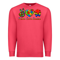 Cardinal Peace Love Autism Premium Sweatshirt - Jasminsmagicworld