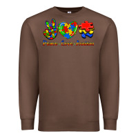 Chestnut Peace Love Autism Premium Sweatshirt - Jasminsmagicworld