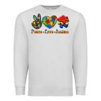 Dove Grey Peace Love Autism Premium Sweatshirt - Jasminsmagicworld