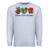 Heather Grey Peace Love Autism Premium Sweatshirt - Jasminsmagicworld