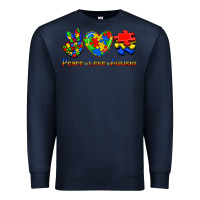 Navy Peace Love Autism Premium Sweatshirt - Jasminsmagicworld