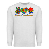 Oatmeal Heather Peace Love Autism Premium Sweatshirt - Jasminsmagicworld
