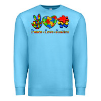 Ocean Blue Peace Love Autism Premium Sweatshirt - Jasminsmagicworld