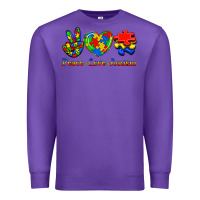 Purple Peace Love Autism Premium Sweatshirt - Jasminsmagicworld