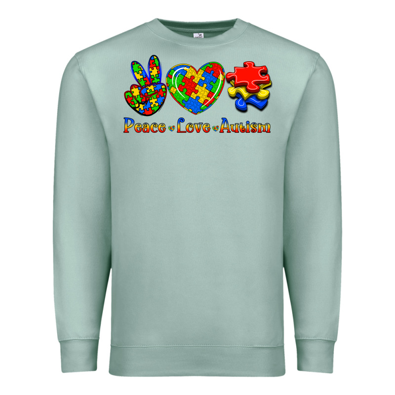 Peace Love Autism Premium Sweatshirt by Jasminsmagicworld | Teevron