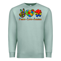 Seafoam Peace Love Autism Premium Sweatshirt - Jasminsmagicworld