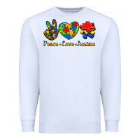 White Peace Love Autism Premium Sweatshirt - Jasminsmagicworld