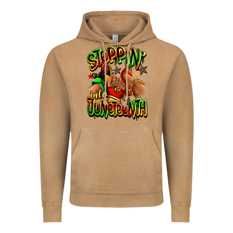 Steppin' Into Juneteenth Sneaker And Heel Afro Wom Vintage Hoodie by RanaPortraitStore | Teevron