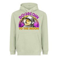 Matcha doge coin to the moon 80's retro sunset Heavyweight Hoodie - Jasminsmagicworld