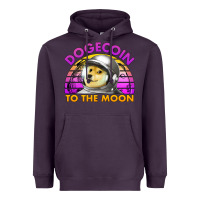 Plum doge coin to the moon 80's retro sunset Heavyweight Hoodie - Jasminsmagicworld