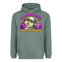 Sage doge coin to the moon 80's retro sunset Heavyweight Hoodie - Jasminsmagicworld