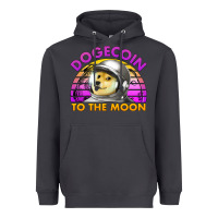 Smoke doge coin to the moon 80's retro sunset Heavyweight Hoodie - Jasminsmagicworld