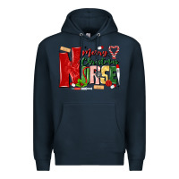 Navy merry christmas nurse Premium Hoodie - MaliasSmallBusiness