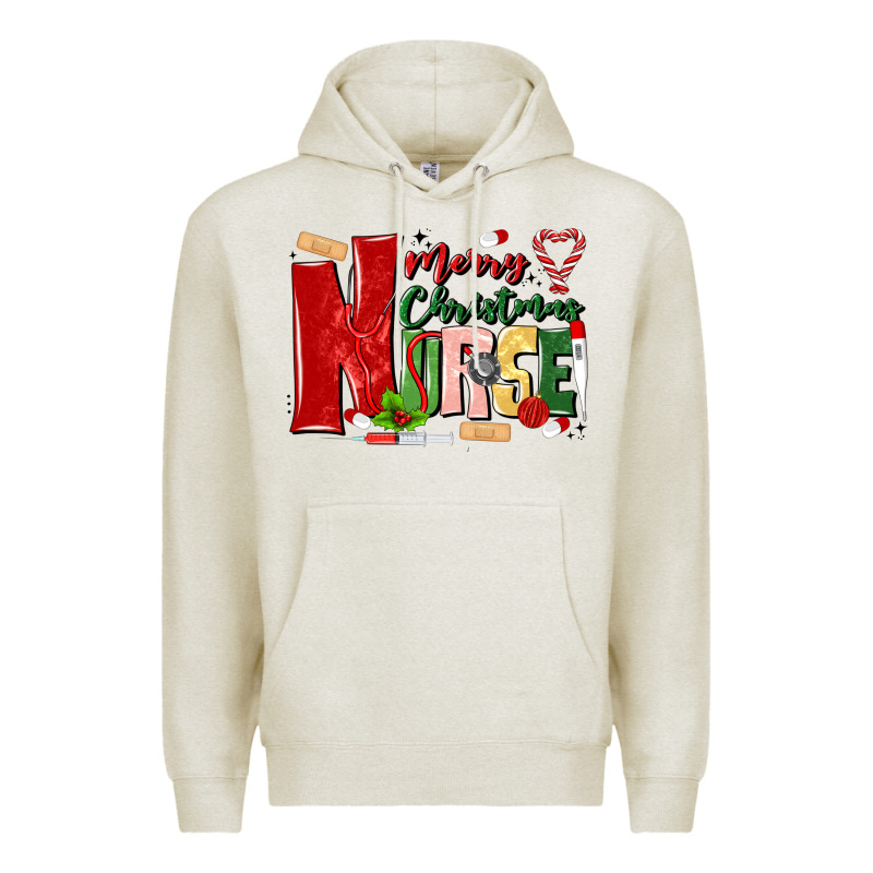 Merry Christmas Nurse Premium Hoodie by MaliasSmallBusiness | Teevron